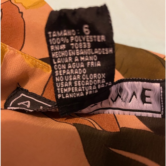 Vintage Brown Floral Dress, Label: A Wild Thyme, Sz 6 - Picture 16 of 16